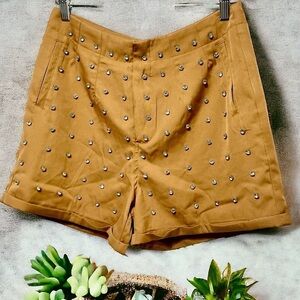 Lizette Collection cuffed rhinestone shorts size Large